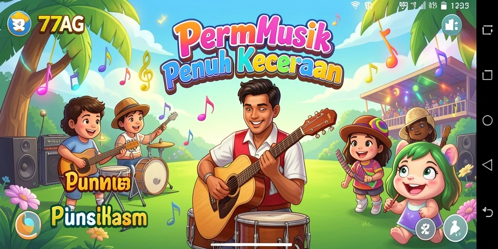Tampilan gameplay 77AG yang menyenangkan dengan iringan musik.