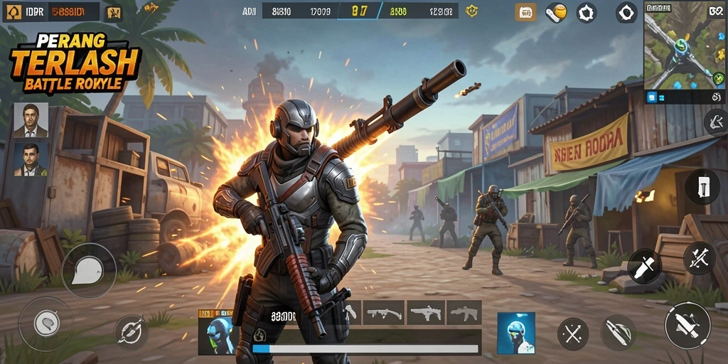 Gameplay seru dan mendebarkan di 888IDR Battle Royale.