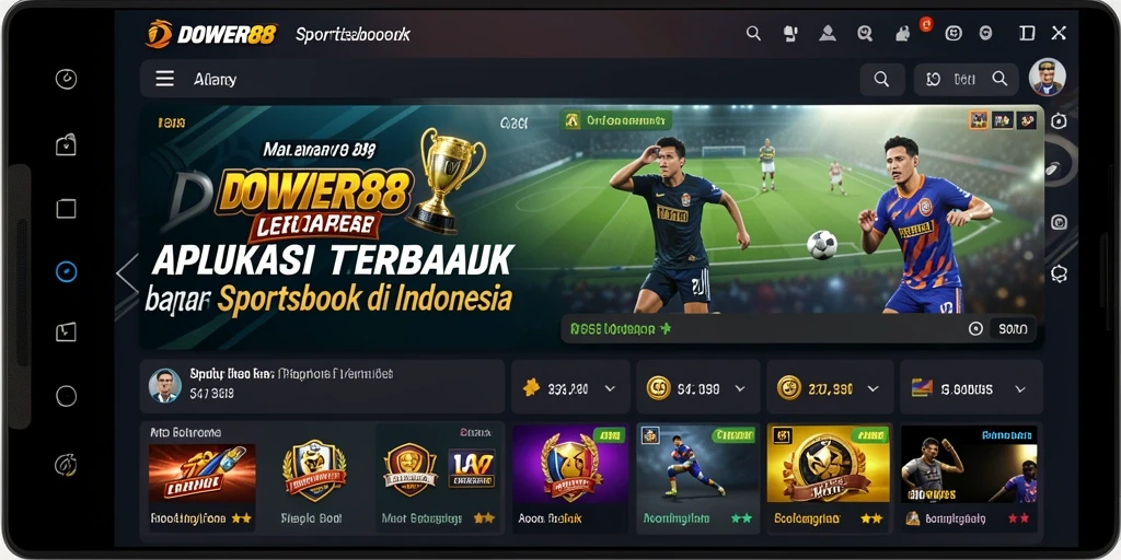 Tampilan utama DOWER88 saat pengguna bertaruh pada olahraga favorit.