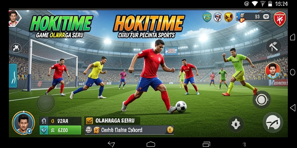 Tampilan gameplay HOKITIME dengan aksi olahraga yang seru.