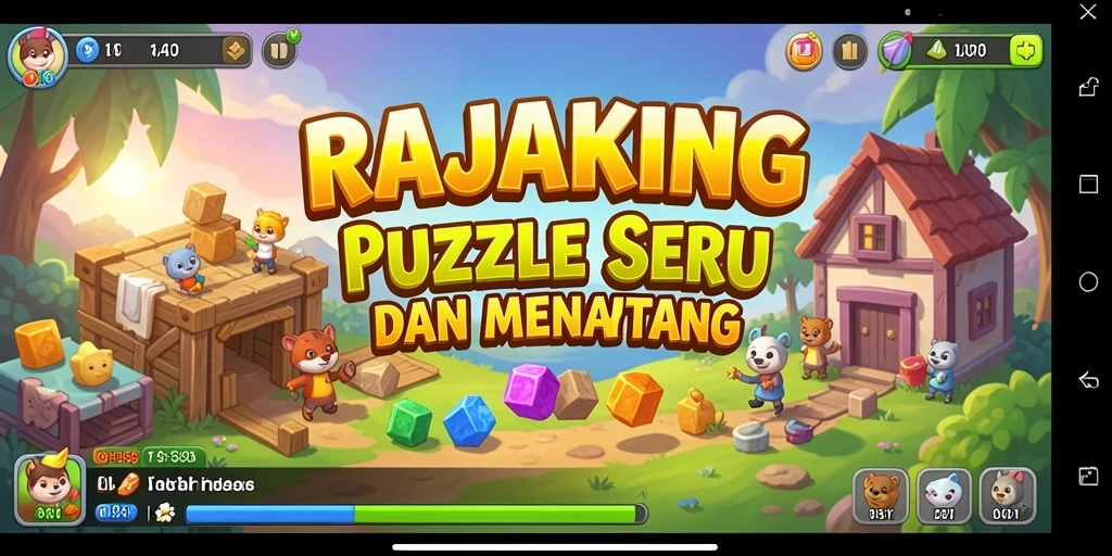 Tampilan gameplay RAJAKING dengan tantangan puzzle yang seru.