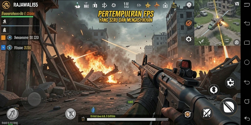 Tampilan aksi mendebarkan dari gameplay RAJAWALI55