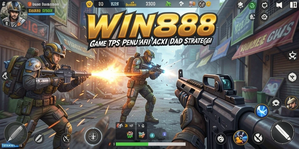 Tangkapan layar gameplay <strong>WIN88</strong> menampilkan aksi tembak-menembak yang mendebarkan.